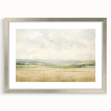 Vintage Landscape Art - Serene Countryside Fields in Soft Hues