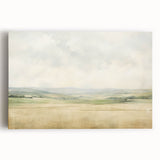 Vintage Landscape Art - Serene Countryside Fields in Soft Hues