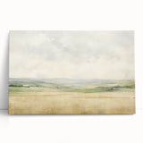 Vintage Landscape Art - Serene Countryside Fields in Soft Hues