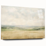 Vintage Landscape Art - Serene Countryside Fields in Soft Hues