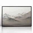 Vintage Landscape Art – Majestic Misty Mountain Peaks – Antique Nature Wall Art
