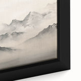 Vintage Landscape Art – Majestic Misty Mountain Peaks – Antique Nature Wall Art