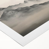 Vintage Landscape Art – Majestic Misty Mountain Peaks – Antique Nature Wall Art