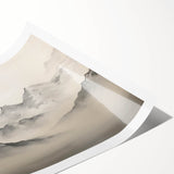 Vintage Landscape Art – Majestic Misty Mountain Peaks – Antique Nature Wall Art