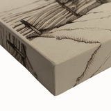 Vintage Landscape Art - Ink Drawing of Countryside Village