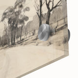 Vintage Landscape Art - Countryside Road in Black and White Ink