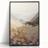 Vintage Landscape Art – Serene Countryside Views with Retro Flowers