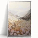 Vintage Landscape Art – Serene Countryside Views with Retro Flowers