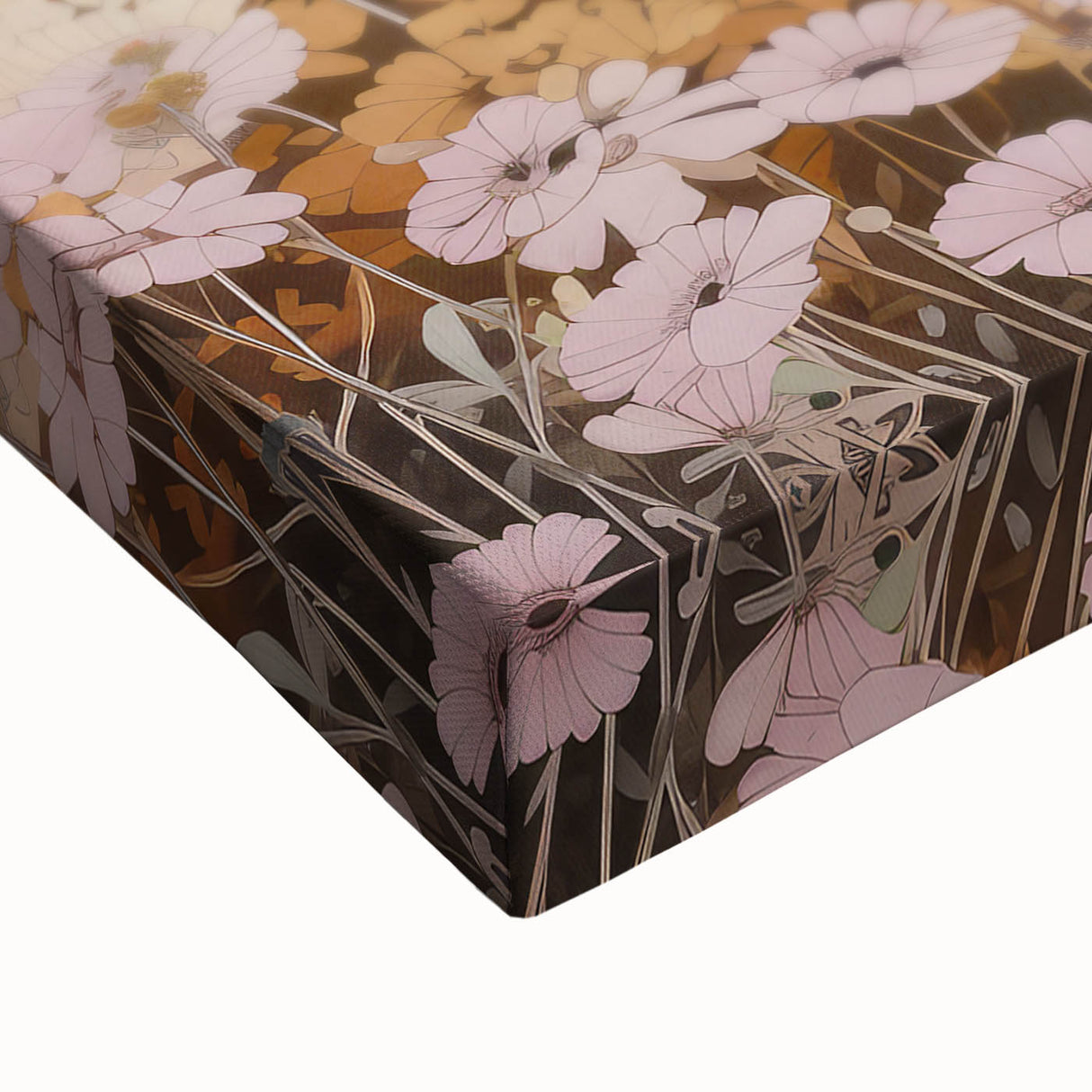 Vintage Landscape Art – Serene Countryside Views with Retro Flowers