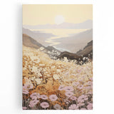 Vintage Landscape Art – Serene Countryside Views with Retro Flowers