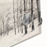 Vintage Landscape Art - Snowy Winter Forest in Black and White Ink