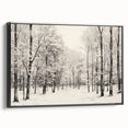 Vintage Landscape Art - Snowy Winter Forest in Black and White Ink