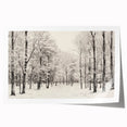 Vintage Landscape Art - Snowy Winter Forest in Black and White Ink