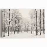 Vintage Landscape Art - Snowy Winter Forest in Black and White Ink