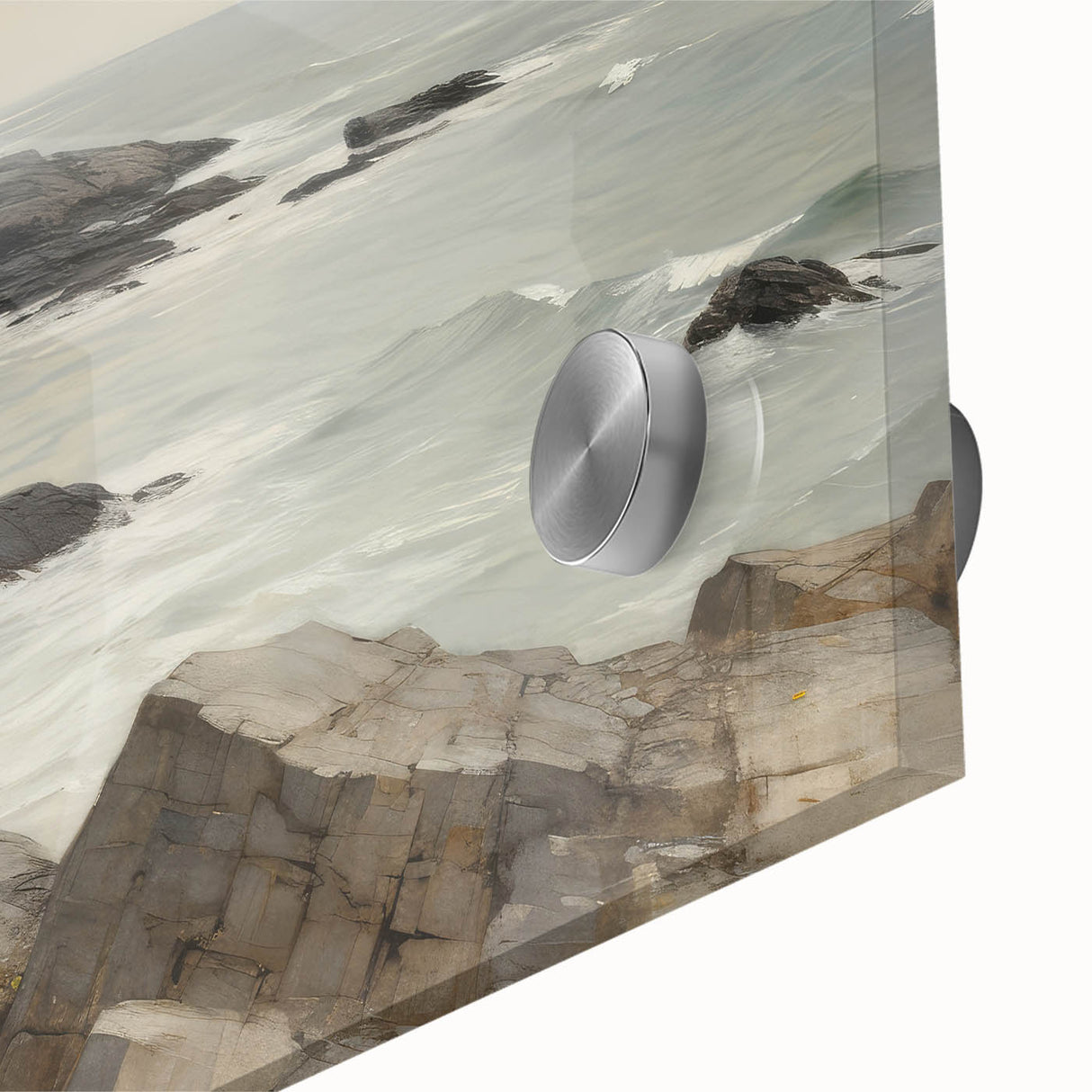 Vintage Landscape Art - Woman by the Sea on Rocky Shoreline