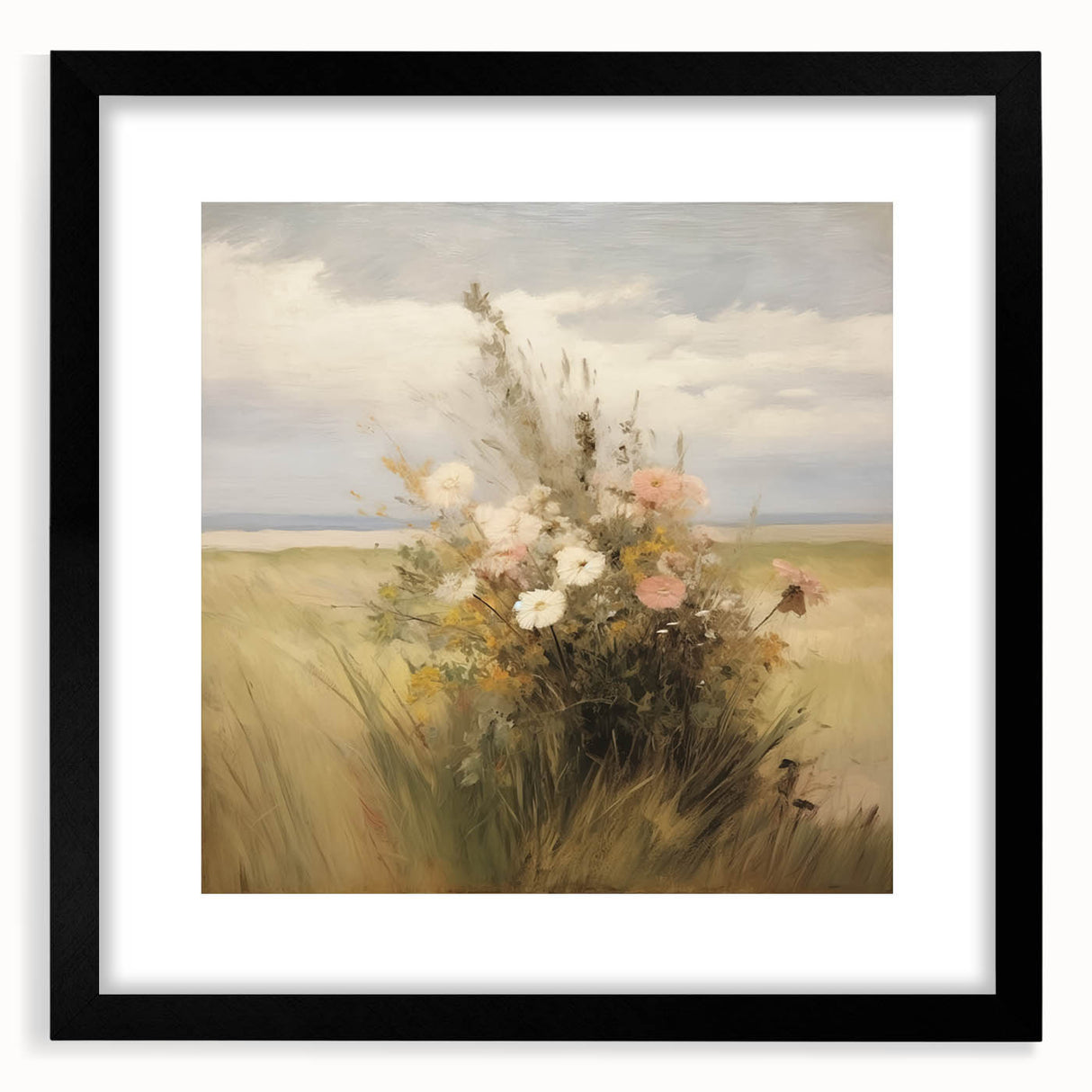 Vintage Wildflower Meadow Art – Classic Floral Landscape Print