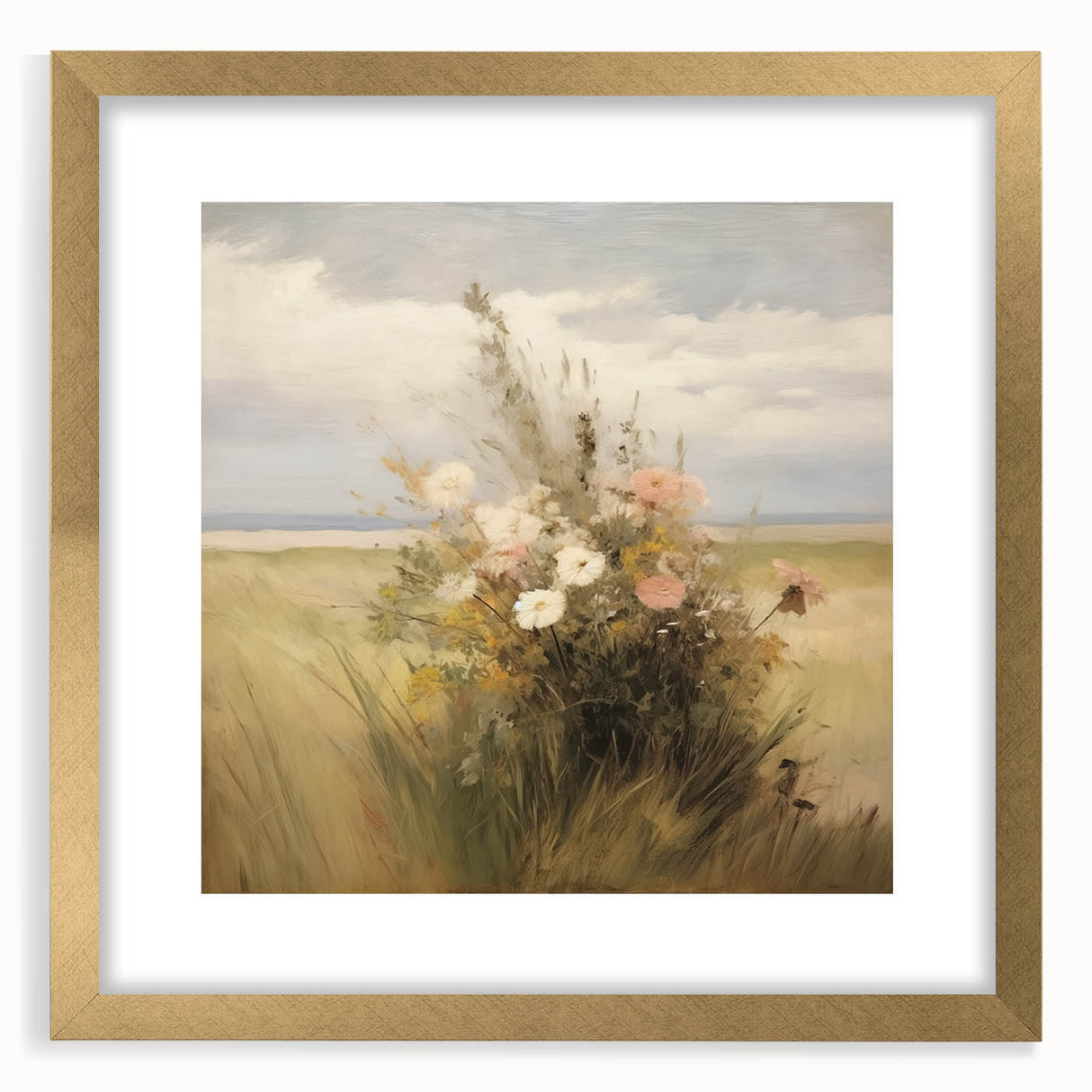 Vintage Wildflower Meadow Art – Classic Floral Landscape Print