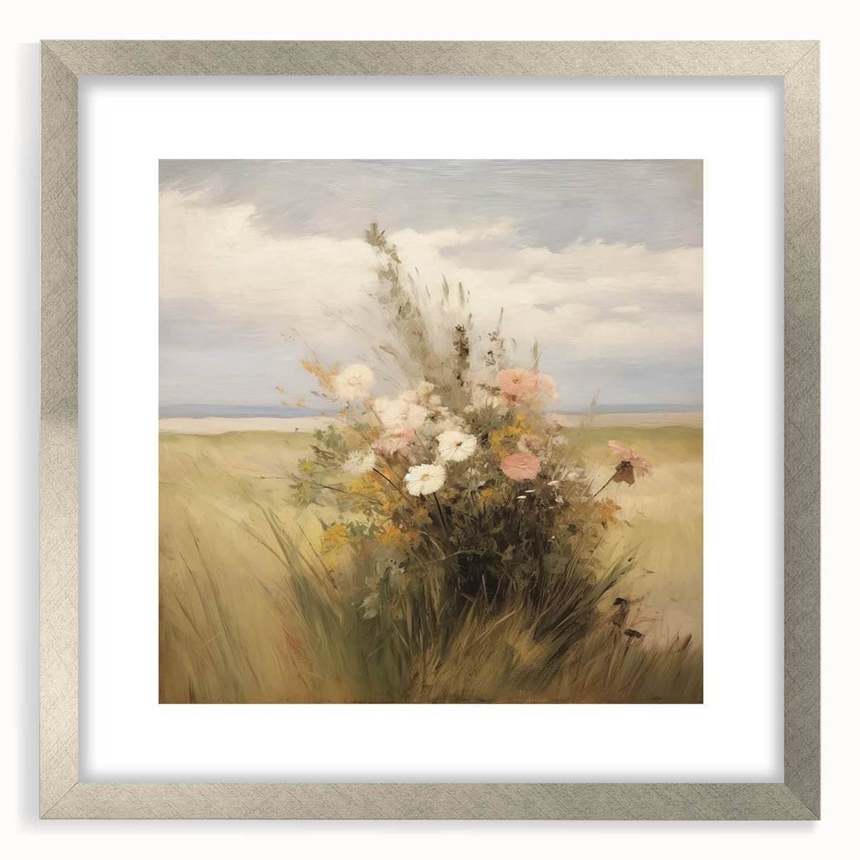 Vintage Wildflower Meadow Art – Classic Floral Landscape Print