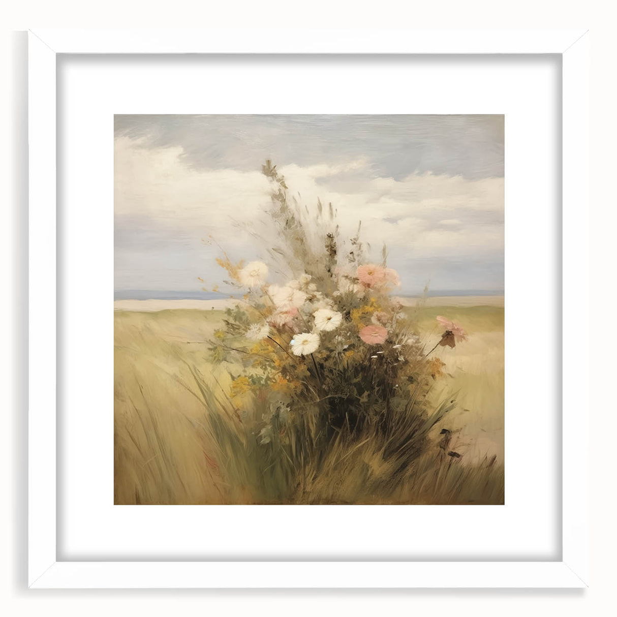 Vintage Wildflower Meadow Art – Classic Floral Landscape Print