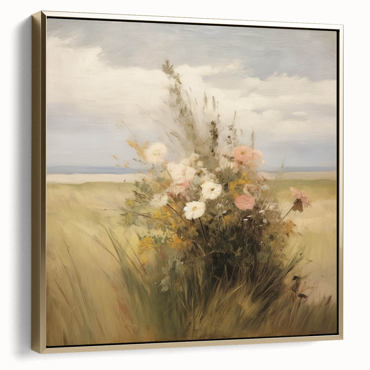 Vintage Wildflower Meadow Art – Classic Floral Landscape Print