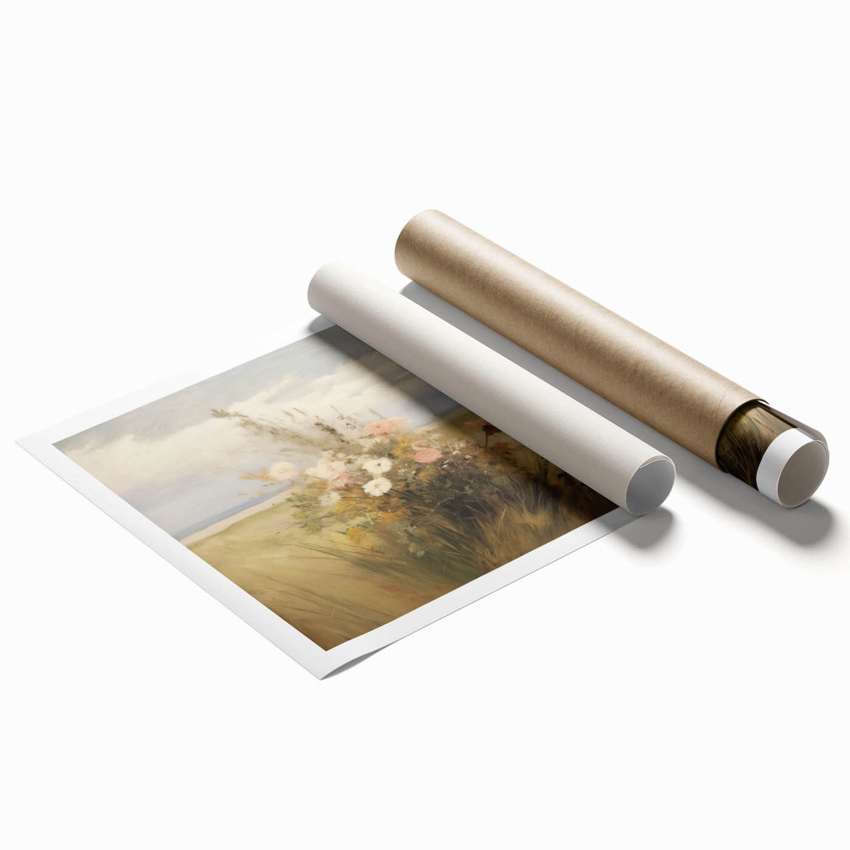 Vintage Wildflower Meadow Art – Classic Floral Landscape Print