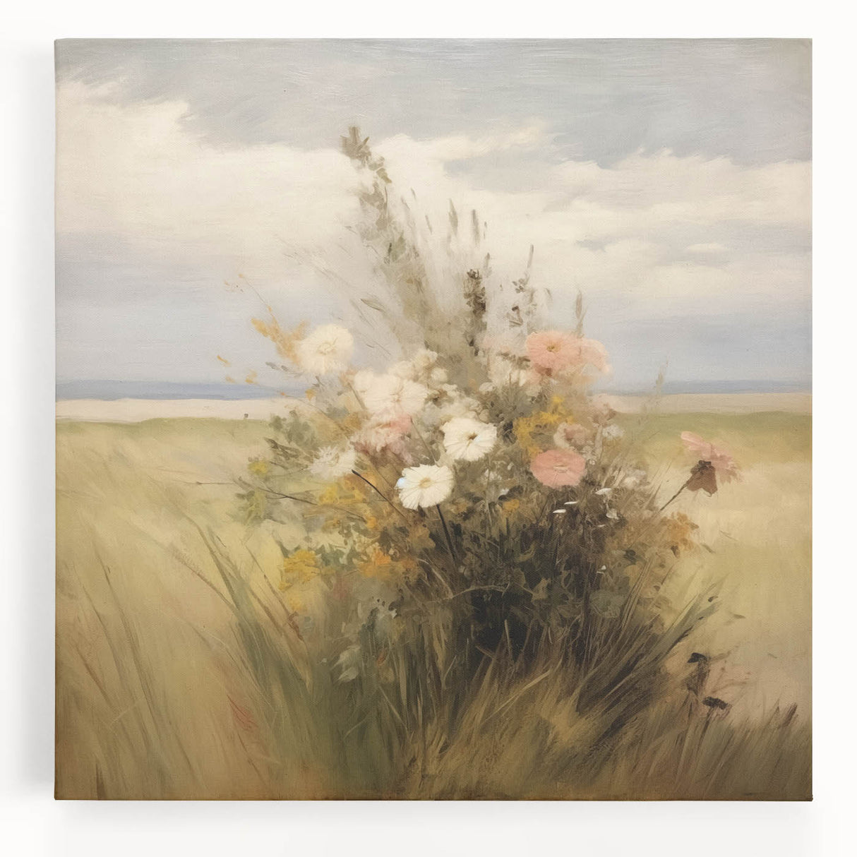 Vintage Wildflower Meadow Art – Classic Floral Landscape Print