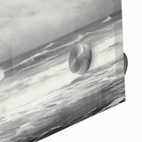 Vintage Landscape Art - Dramatic Ocean Waves and Cloudy Sky