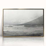 Vintage Landscape Art - Dramatic Ocean Waves and Cloudy Sky