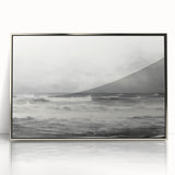Vintage Landscape Art - Dramatic Ocean Waves and Cloudy Sky