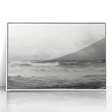 Vintage Landscape Art - Dramatic Ocean Waves and Cloudy Sky