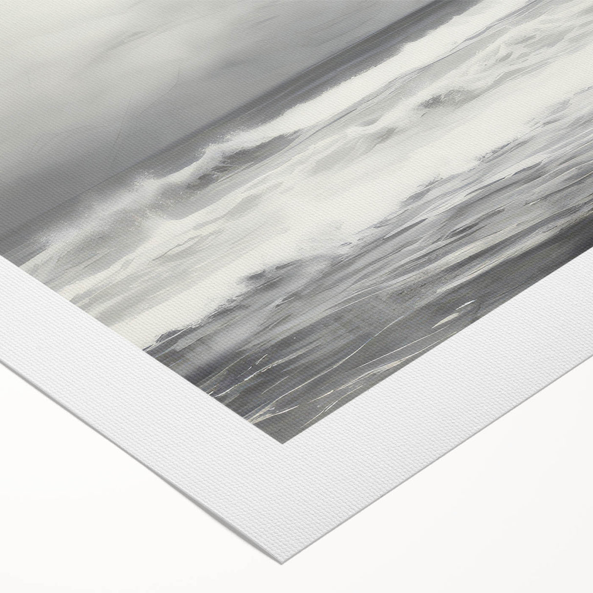 Vintage Landscape Art - Dramatic Ocean Waves and Cloudy Sky