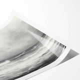 Vintage Landscape Art - Dramatic Ocean Waves and Cloudy Sky