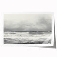 Vintage Landscape Art - Dramatic Ocean Waves and Cloudy Sky