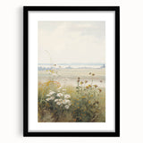 Vintage Landscape Art – Serene Wildflower Meadow Scene