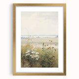 Vintage Landscape Art – Serene Wildflower Meadow Scene
