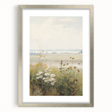 Vintage Landscape Art – Serene Wildflower Meadow Scene