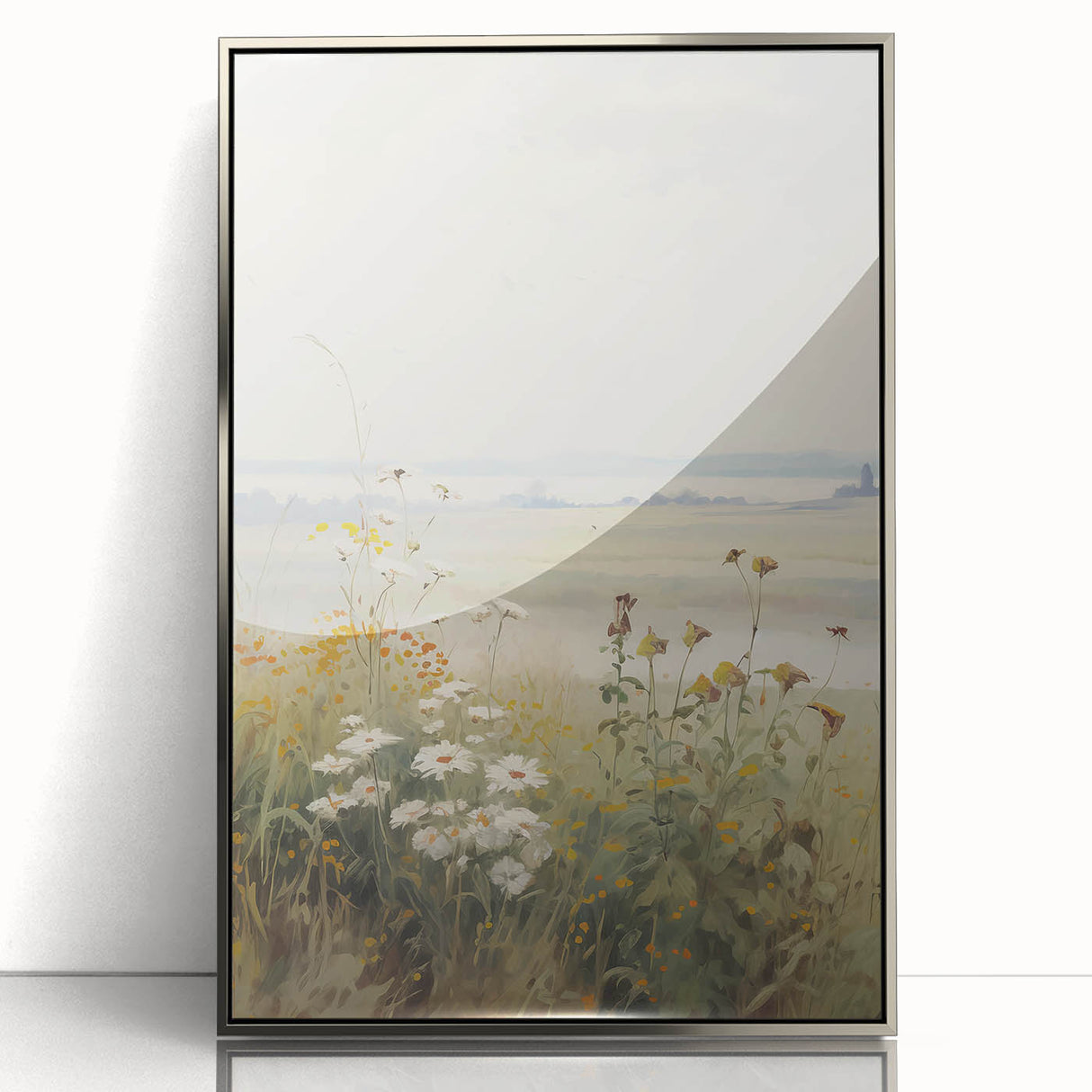 Vintage Landscape Art – Serene Wildflower Meadow Scene