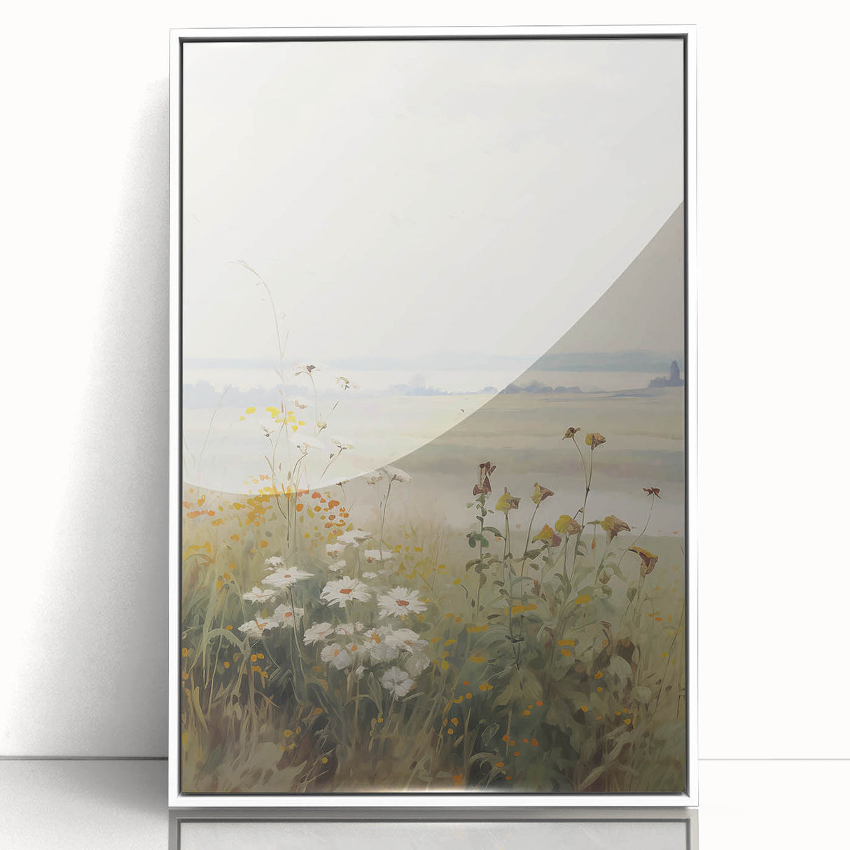 Vintage Landscape Art – Serene Wildflower Meadow Scene