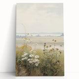 Vintage Landscape Art – Serene Wildflower Meadow Scene