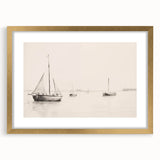 Vintage Landscape Art – Sailboats on Calm Waters – Antique Maritime Wall Art