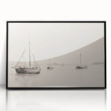 Vintage Landscape Art – Sailboats on Calm Waters – Antique Maritime Wall Art