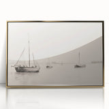 Vintage Landscape Art – Sailboats on Calm Waters – Antique Maritime Wall Art