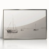 Vintage Landscape Art – Sailboats on Calm Waters – Antique Maritime Wall Art