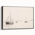 Vintage Landscape Art – Sailboats on Calm Waters – Antique Maritime Wall Art