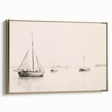 Vintage Landscape Art – Sailboats on Calm Waters – Antique Maritime Wall Art