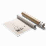 Vintage Landscape Art – Sailboats on Calm Waters – Antique Maritime Wall Art