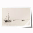 Vintage Landscape Art – Sailboats on Calm Waters – Antique Maritime Wall Art