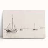 Vintage Landscape Art – Sailboats on Calm Waters – Antique Maritime Wall Art
