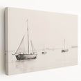 Vintage Landscape Art – Sailboats on Calm Waters – Antique Maritime Wall Art