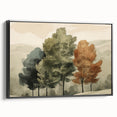 Vintage Landscape Art – Autumn Trees in Tranquil Landscape – Antique Nature Scene Wall Art